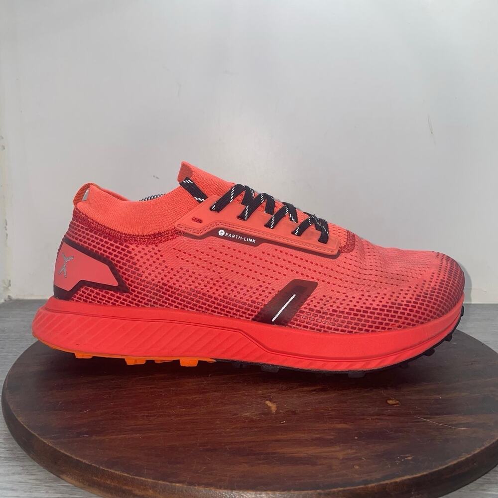 Flux Footwear Womens 12.5 Men 11 Adapt Trail Runner Solar Red Knit Running Shoes